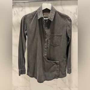 All Saints Gray Denim Button Down Shirt - Size US 0
